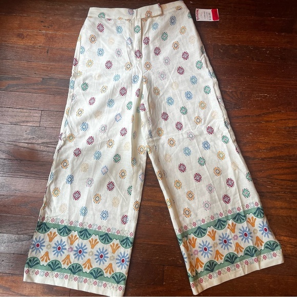 Maison D’Amelie Pants - NWT Maison d' Amelie Small Linen Wide Leg Printed Trouser Pants